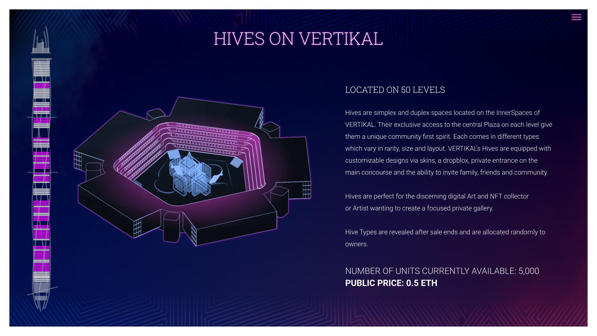 Page from Hive VPAd brochure in Vertikal Metaverse